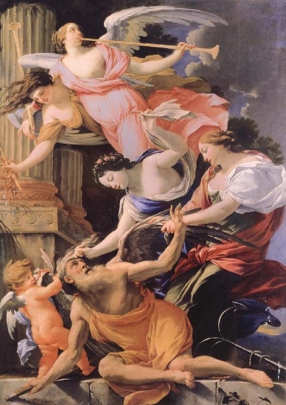 Simon  Vouet Saturn,Conquered by Amor venus and hope oil painting picture